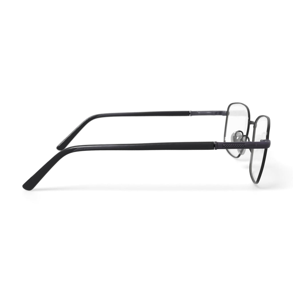 Men's Corporal Square Prescription Eyeglasses with Case, Gunmetal
