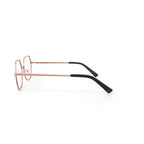 Keo Womens Koda Oversized Prescription Eyeglasses with Case, Rose Gold/Black