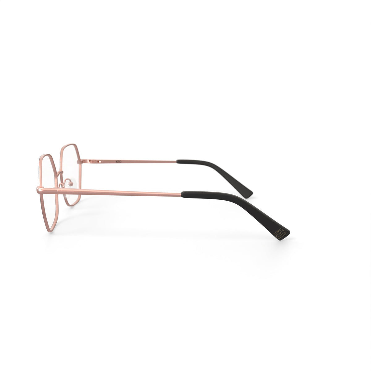 Keo Womens Koda Oversized Prescription Eyeglasses with Case, Rose Gold/Black
