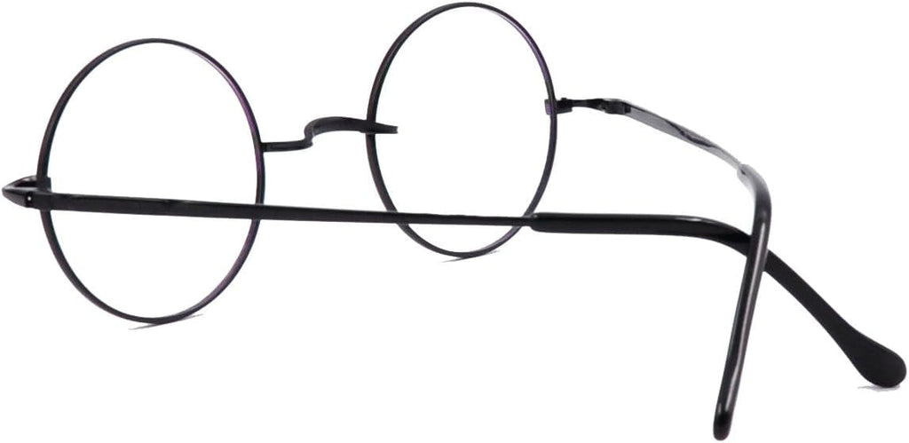 Agstum Pure Titanium Retro Round Gold Eyeglasses Frame without Nose Pads