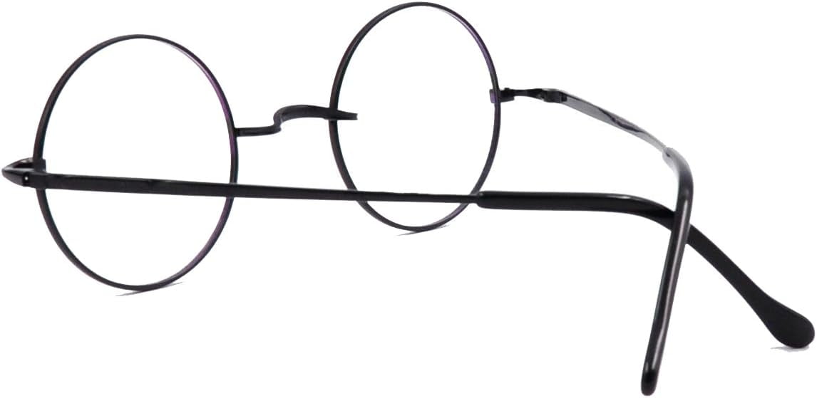 Agstum Pure Titanium Retro Round Gold Eyeglasses Frame without Nose Pads