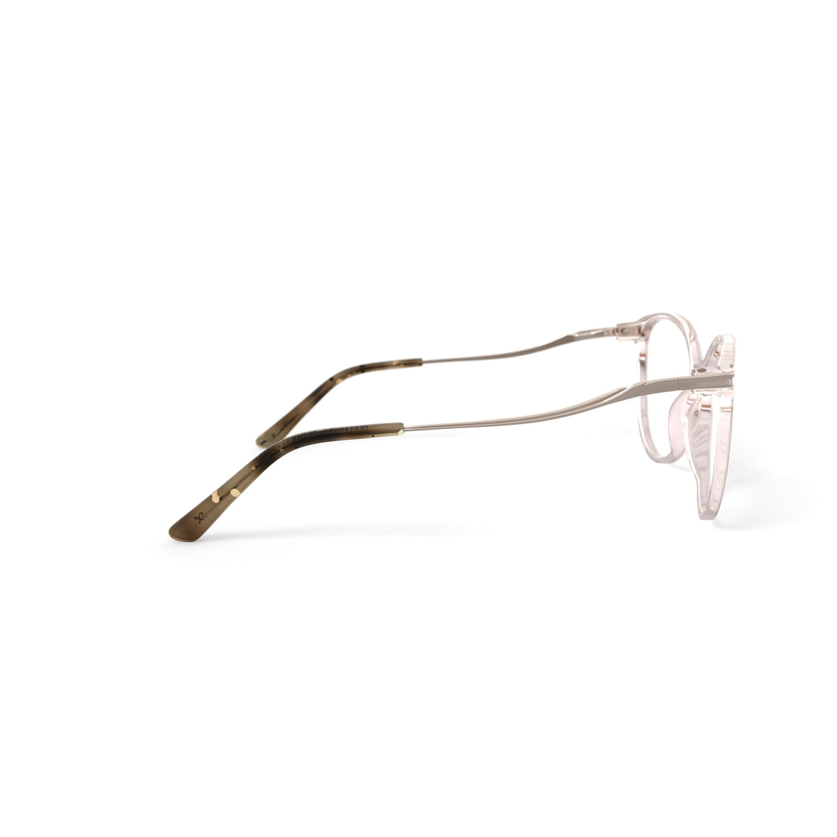 Womens H05Z Round Prescription Eyeglasses with Case, Champagne