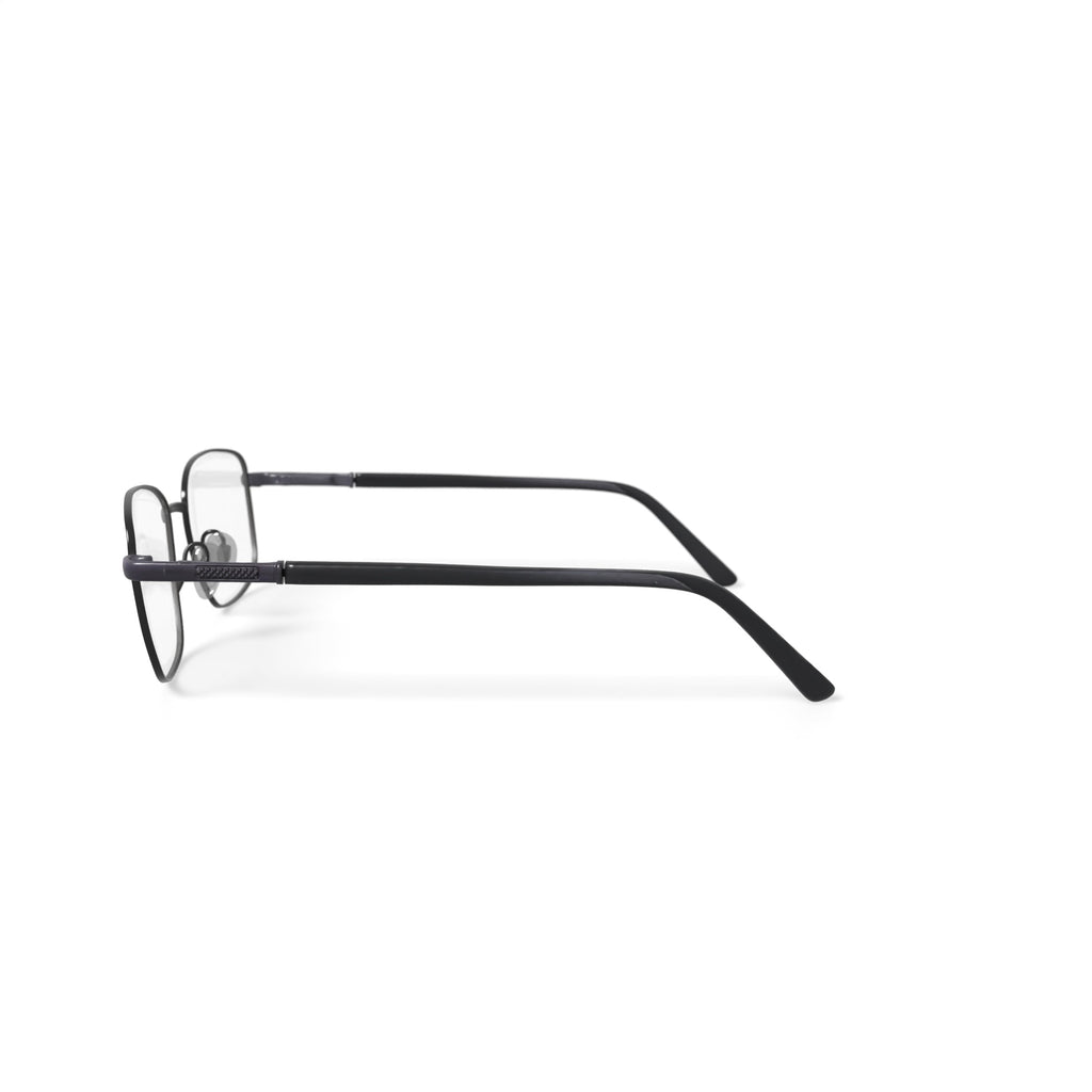 Men's Corporal Square Prescription Eyeglasses with Case, Gunmetal