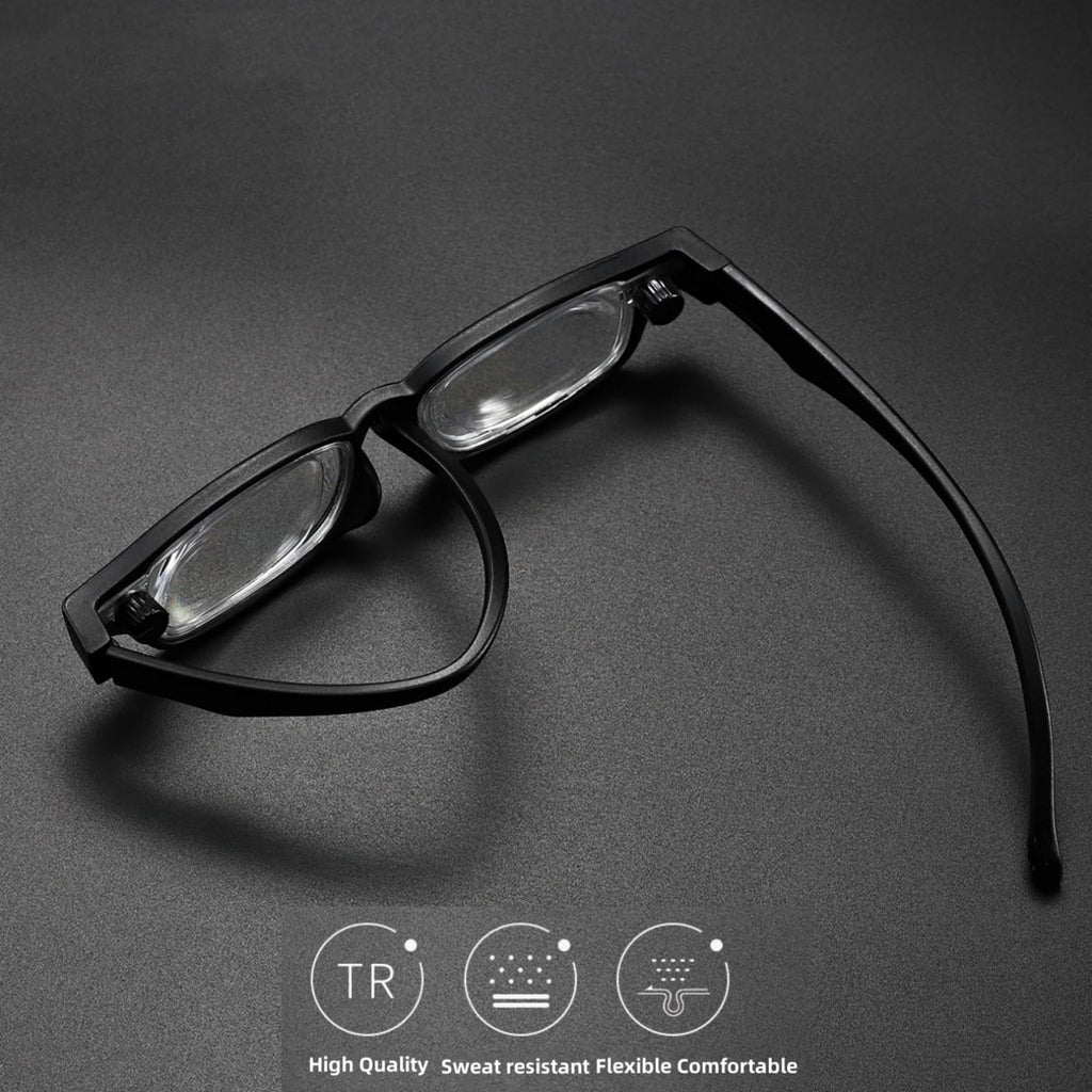 Adjustable Glasses Dial Vision Adjustable Focus Reading Glasses Blue Light Blocking Zoom Eyeglasses for Men and Women
