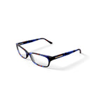 Women's HC13 Rectangular Prescription Eyeglasses with Case, Blue Tortoise