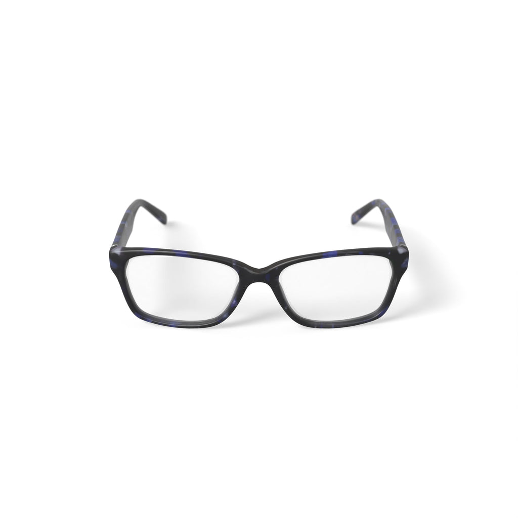 Women's Lui Square Prescription Eyeglasses with Case, Navy Tortoise