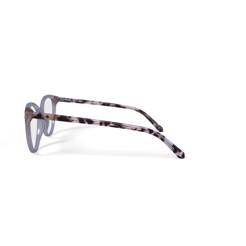 Flower Women's Rose Prescription Eyeglasses with Case, Nude Crystal