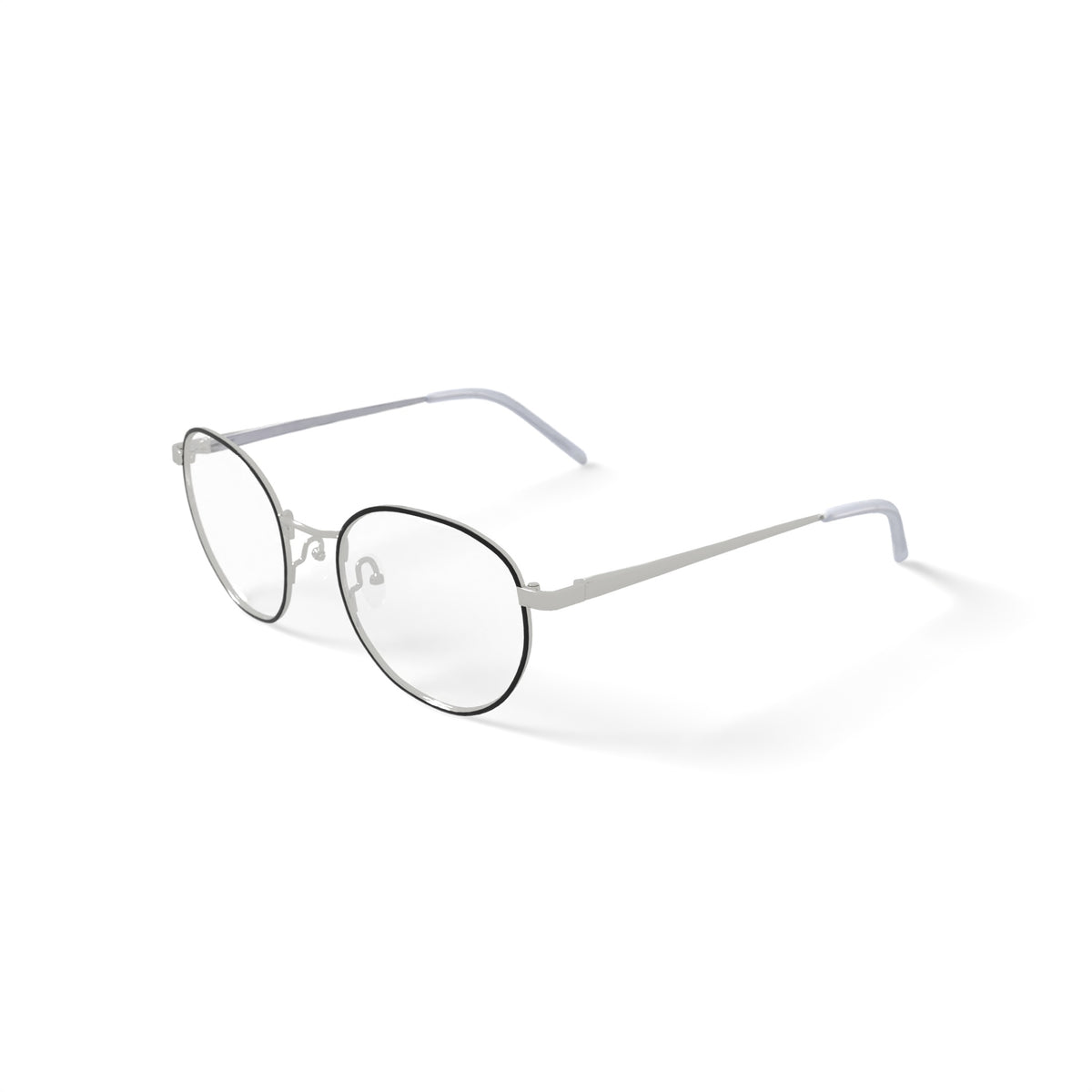 Men's BE140 Palm Round Prescription Eyeglasses with Case, Black Silver