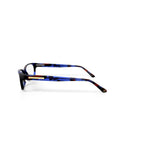Women's HC13 Rectangular Prescription Eyeglasses with Case, Blue Tortoise