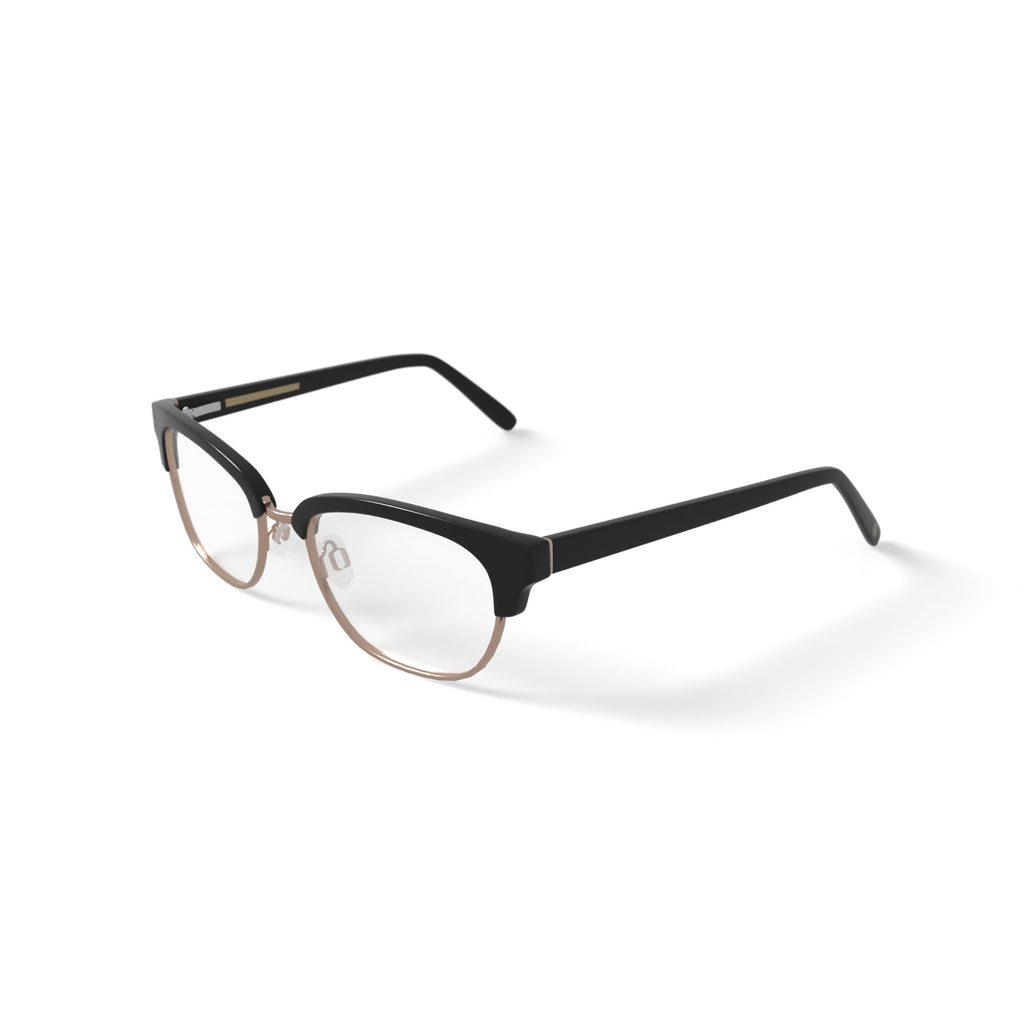 Women's Alyssa Browline Prescription Eyeglasses with Case, Black