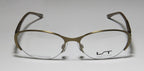 NEW LIGHTEC 7037L WOMENS/LADIES DESIGNER HALF-RIM ANTIQUE GOLD / BROWN FRAME DEMO LENSES 51-16-135 FLEXIBLE HINGES EYEGLASSES/GLASSES