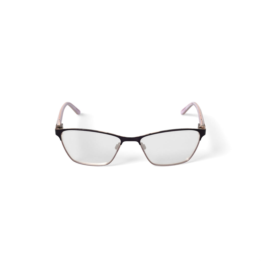 Women's EC455 Browline Prescription Eyeglasses with Case, Brown Gold