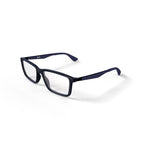  Unisex Size 55 Rectangular Prescription Eyeglasses with Case, Transparent Grey/Demo Lens