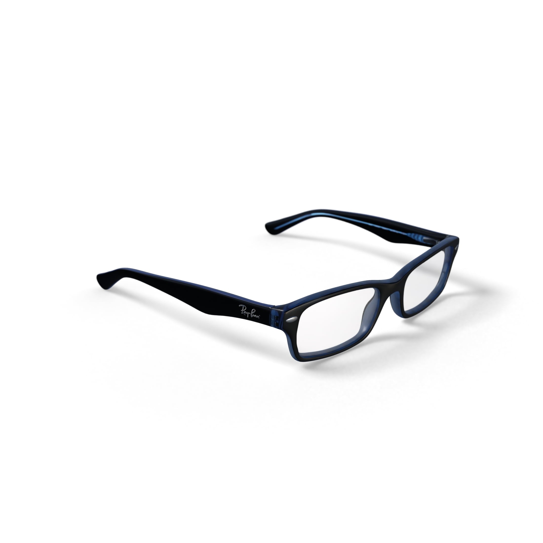  Youth Size 48 0RY1530 Prescription Eyeglasses with Case, Blue on Blue Fluo/Demo Lens