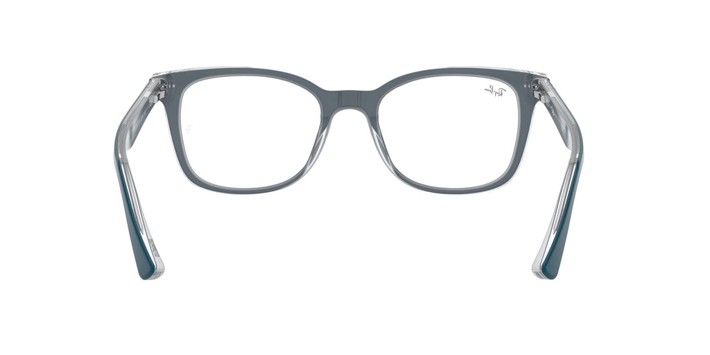  Women's Size 53 Phantos Butterfly RB5285 Optics Prescription Eyeglasses with Case, Turquoise On Transparent/Demo Lens