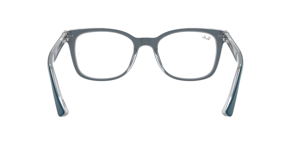  Women's Size 53 Phantos Butterfly RB5285 Optics Prescription Eyeglasses with Case, Turquoise On Transparent/Demo Lens