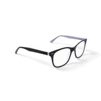 Women's FM13037 Square Prescription Eyeglasses with Case, Black/Crystal