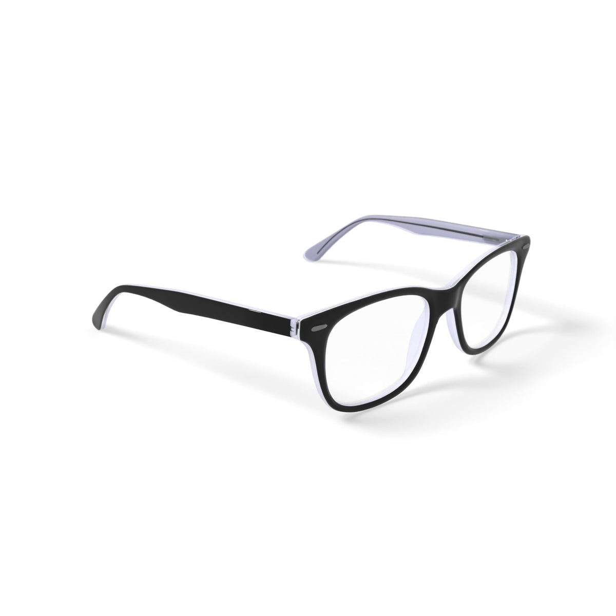 Women's FM13037 Square Prescription Eyeglasses with Case, Black/Crystal