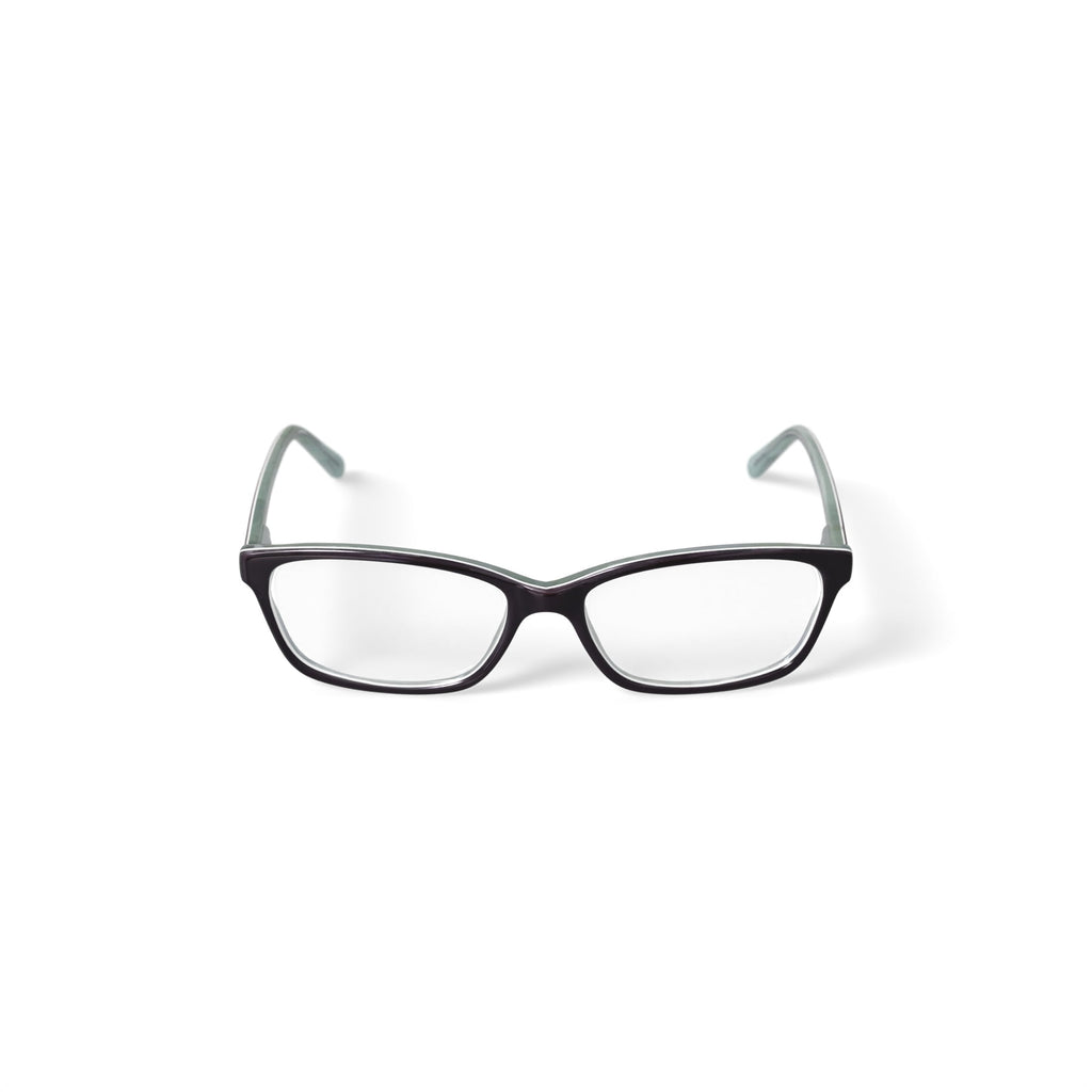 Women's HC16 Square Prescription Eyeglasses with Case, Brown