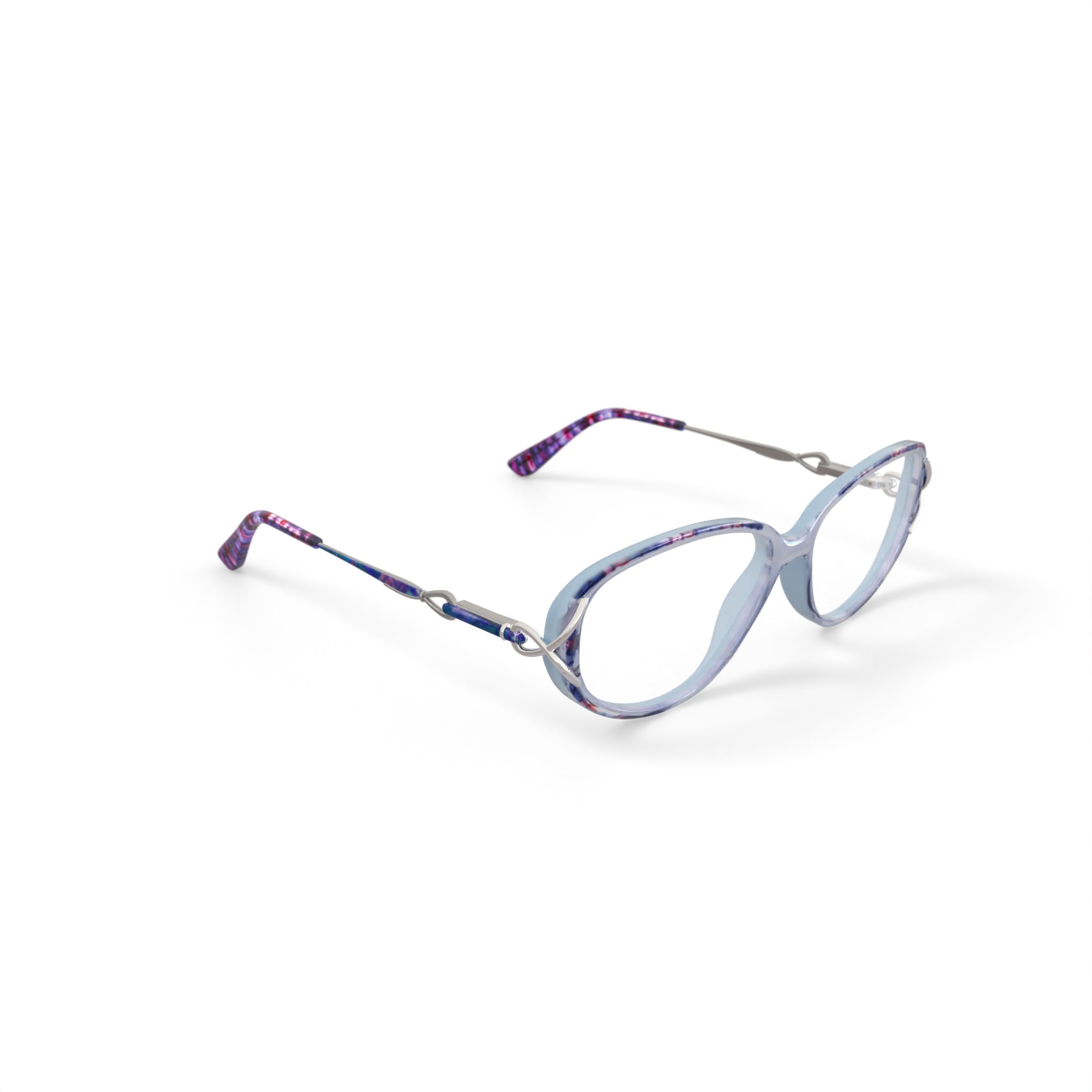 Women's SL749 Azure Oval Prescription Eyeglasses with Case, Crystal