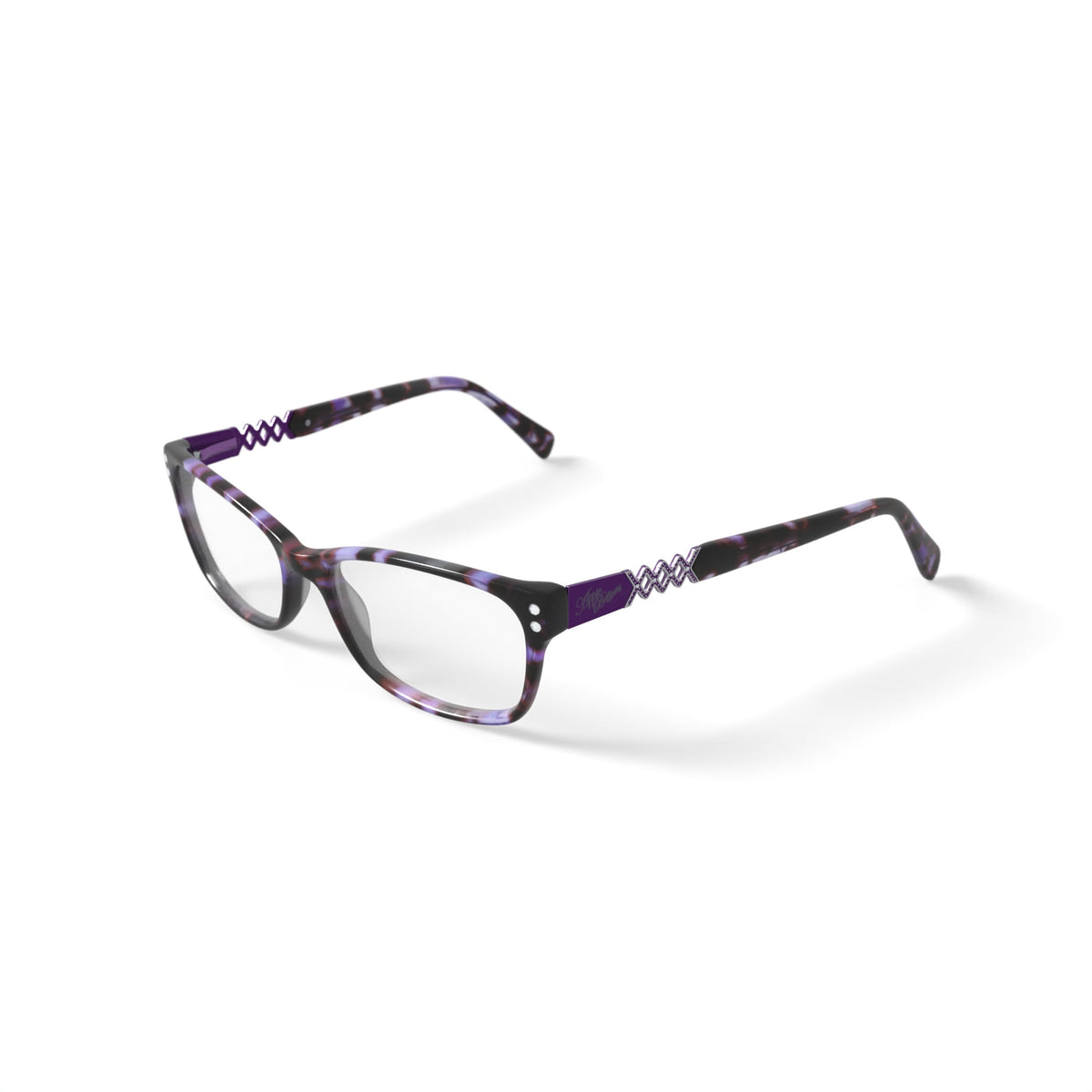 Apple Bottoms Women's AB782 Rectangular Prescription Eyeglasses with Case, Purple