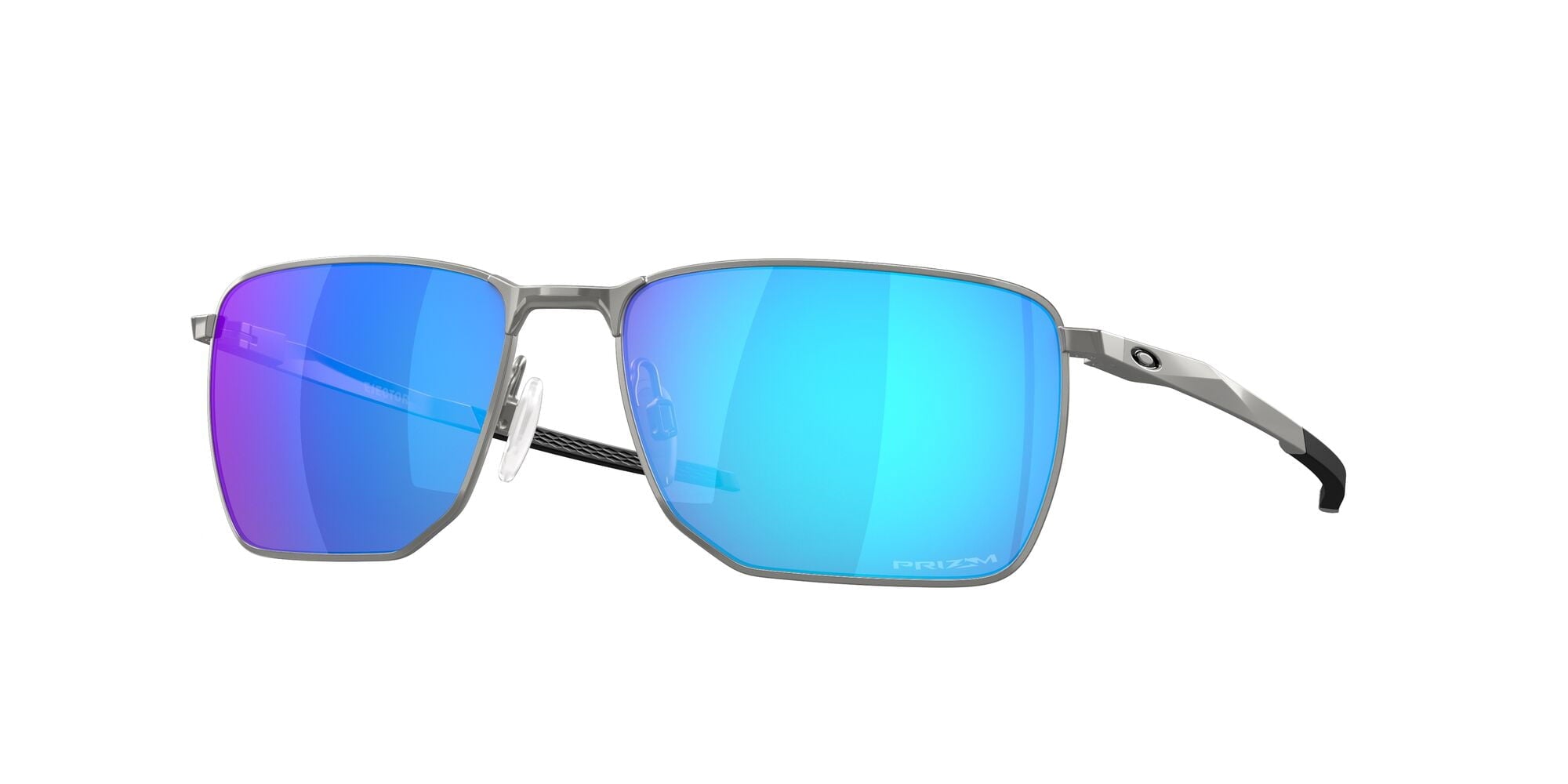 Oakley Men's Size 58 Rectangular Ejector Sunglasses, Satin Chrome/Prizm Sapphire
