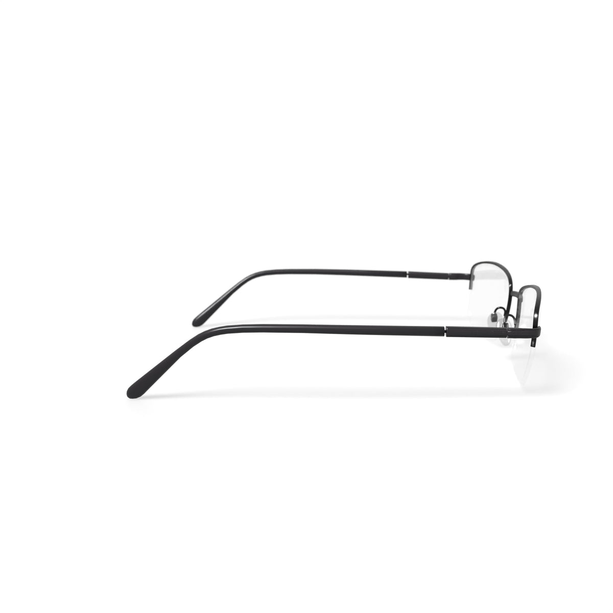 Unisex Recruit Rectangular Prescription Eyeglasses with Case, Gunmetal Black