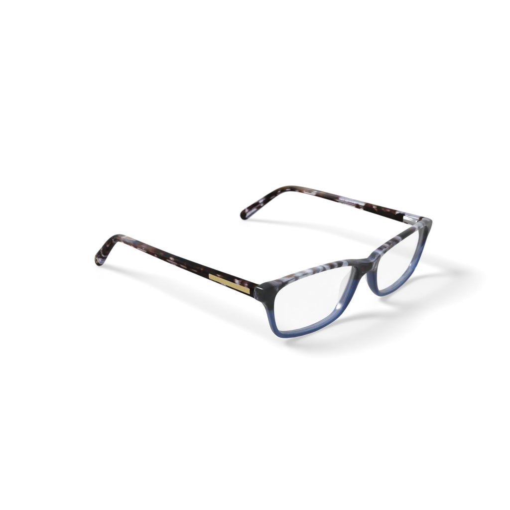 Women's HC15 Rectangular Prescription Eyeglasses with Case, Tortoise Blue Gradient
