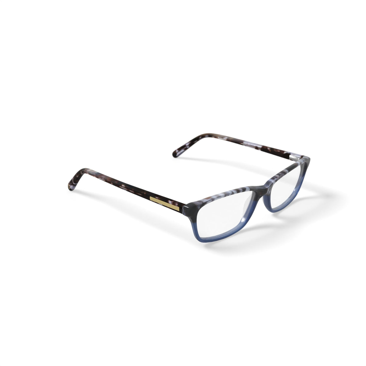 Women's HC15 Rectangular Prescription Eyeglasses with Case, Tortoise Blue Gradient