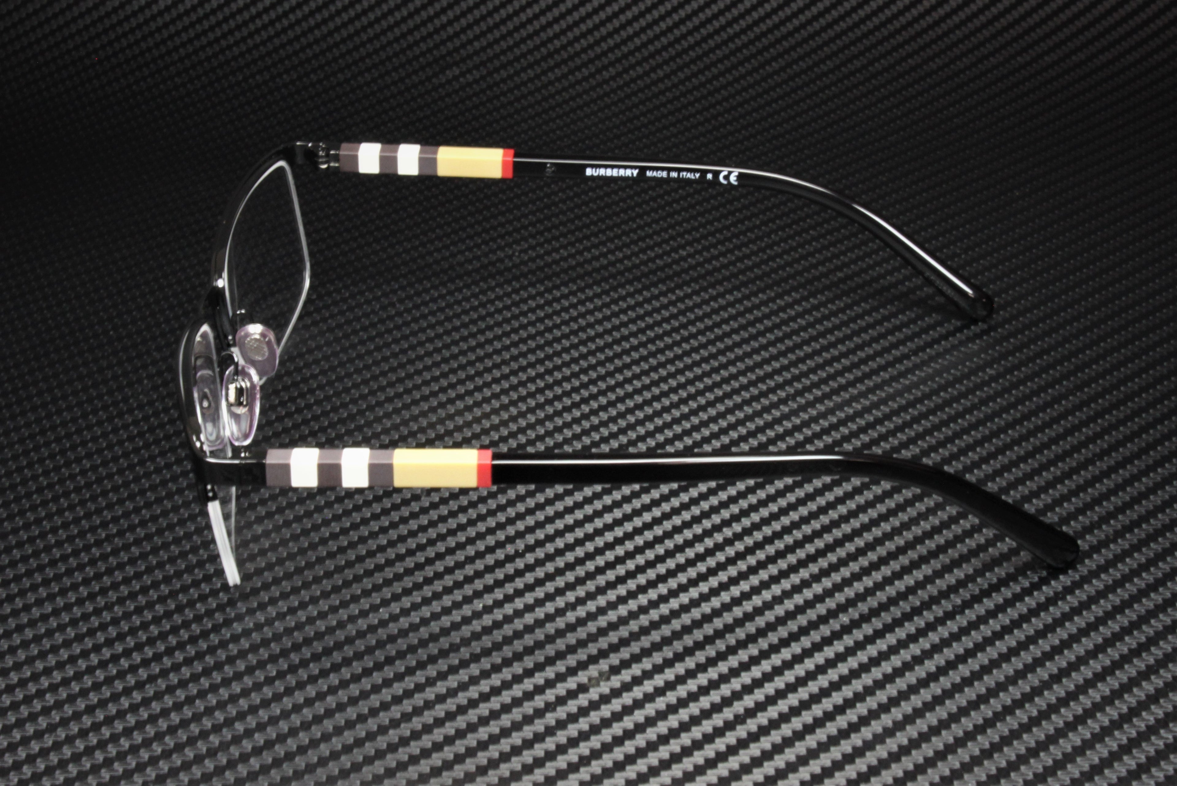 Burberry BE1282 l Unisex Semi-Rimless Eyeglasses Black Palladium 55mm Adult