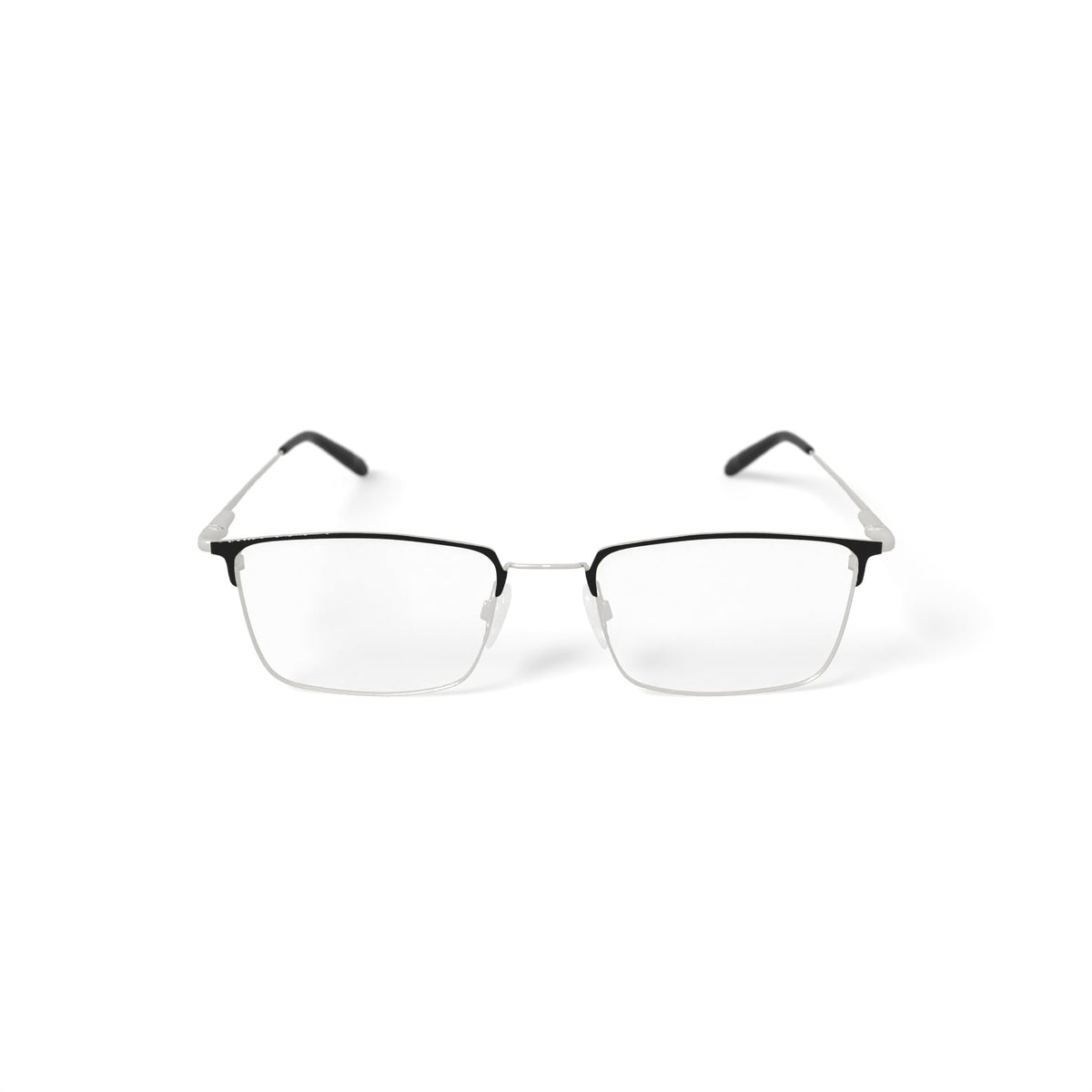 Men's MK10405 Square Prescription Eyeglasses with Case, Silver