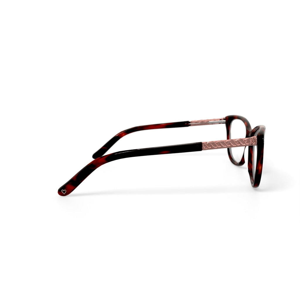 Women's HC269 Cat Eye Prescription Eyeglasses with Case, Brown Tortoise