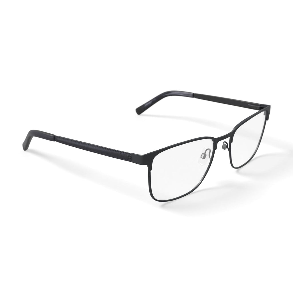 Men's MV010 Patrick Square Prescription Eyeglasses with Case, Black