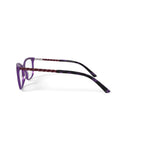 Women's HC268 Square Prescription Eyeglasses with Case, Dark Purple