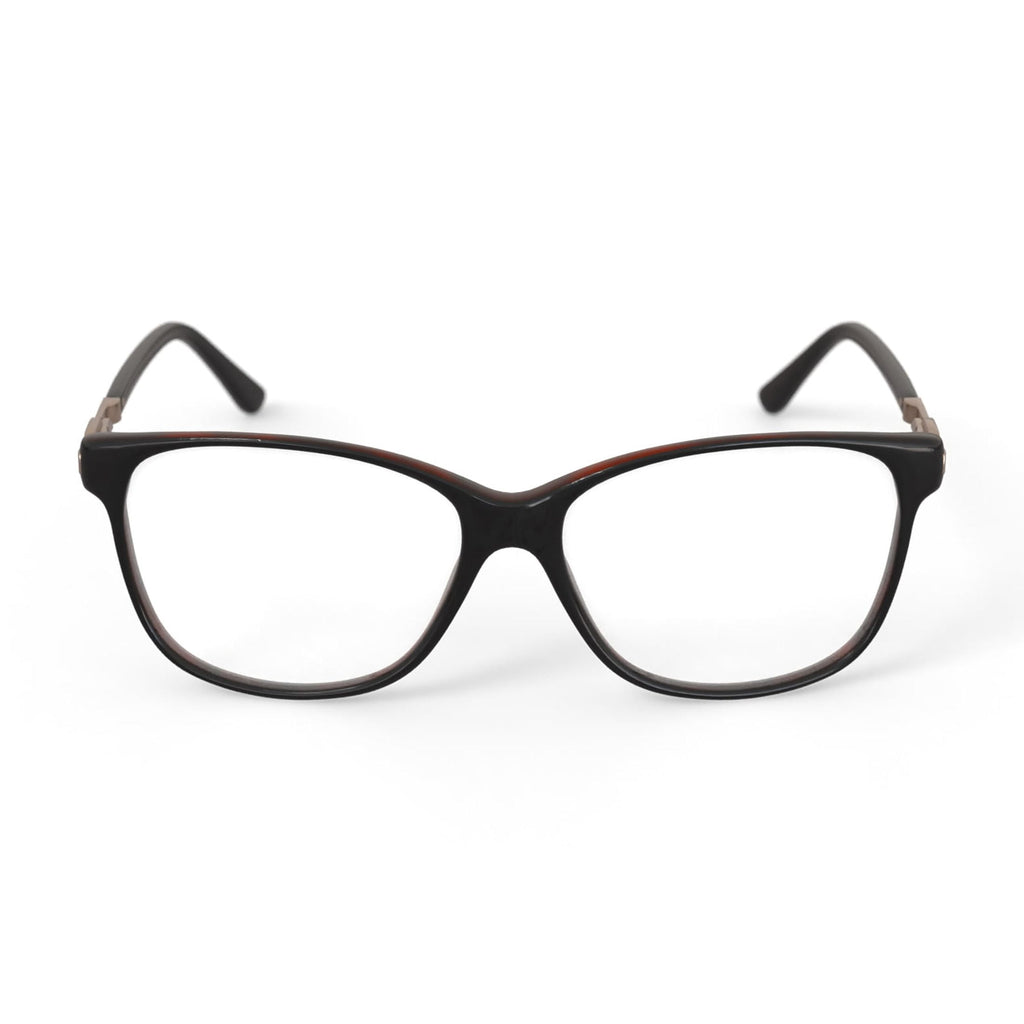Women's WOP67 Square Prescription Eyeglasses with Case, Brown