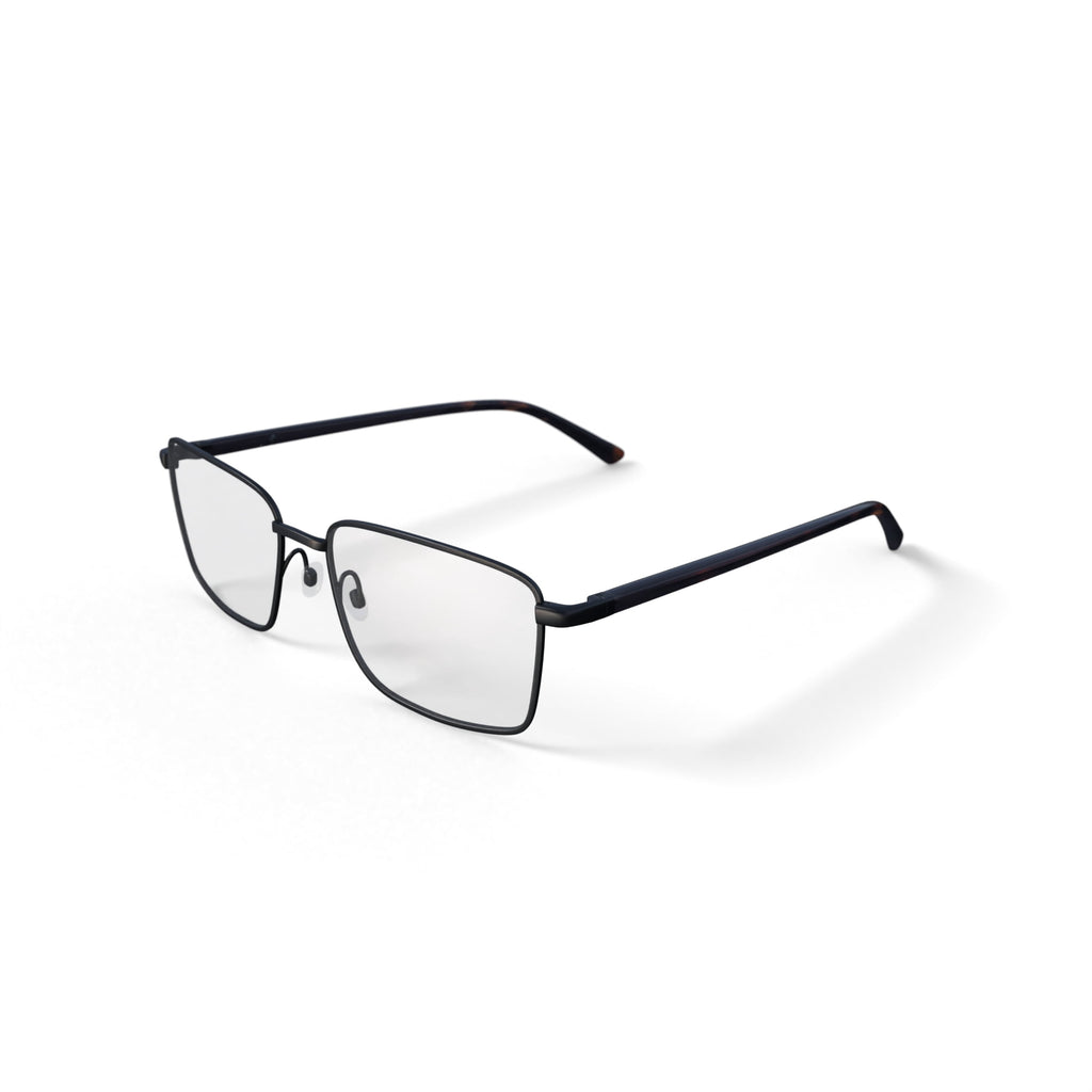 Men's Albert Rectangular Prescription Eyeglasses with Case, Gunmetal