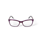 Women's HC268 Square Prescription Eyeglasses with Case, Dark Purple