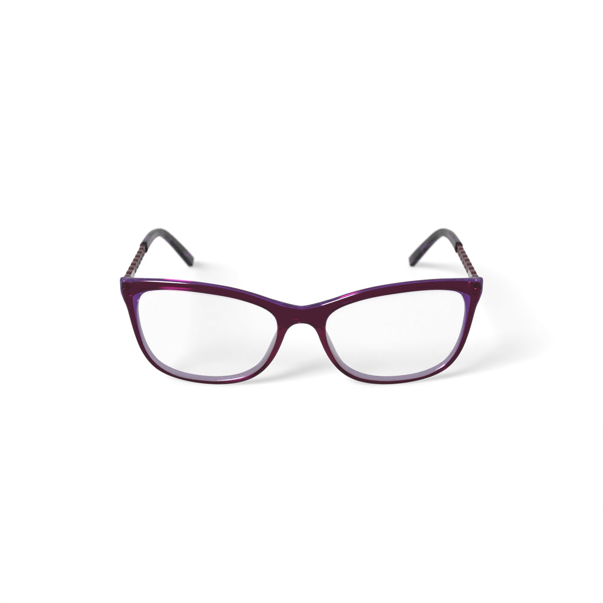 Women's HC268 Square Prescription Eyeglasses with Case, Dark Purple