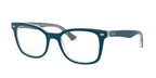  Women's Size 53 Phantos Butterfly RB5285 Optics Prescription Eyeglasses with Case, Turquoise On Transparent/Demo Lens
