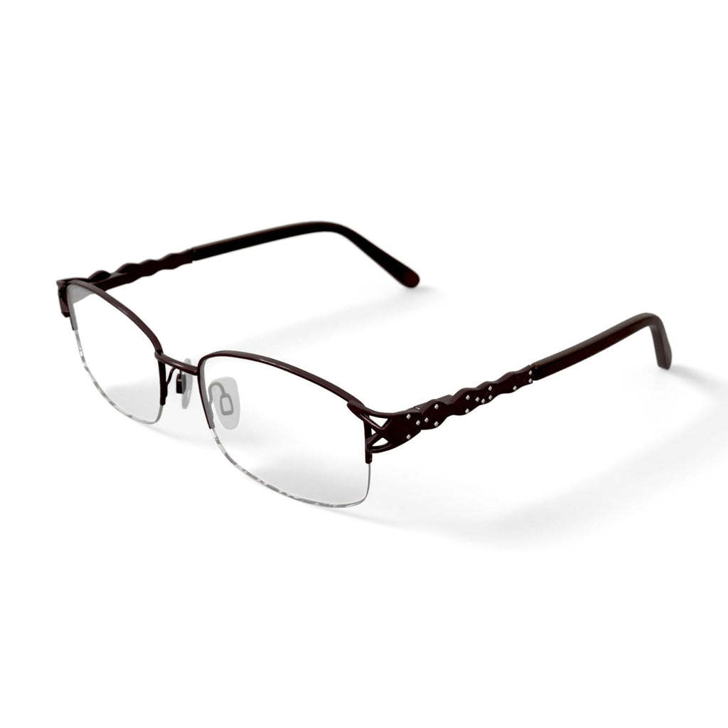 Women's BR60 Square Prescription Eyeglasses with Case, Beige