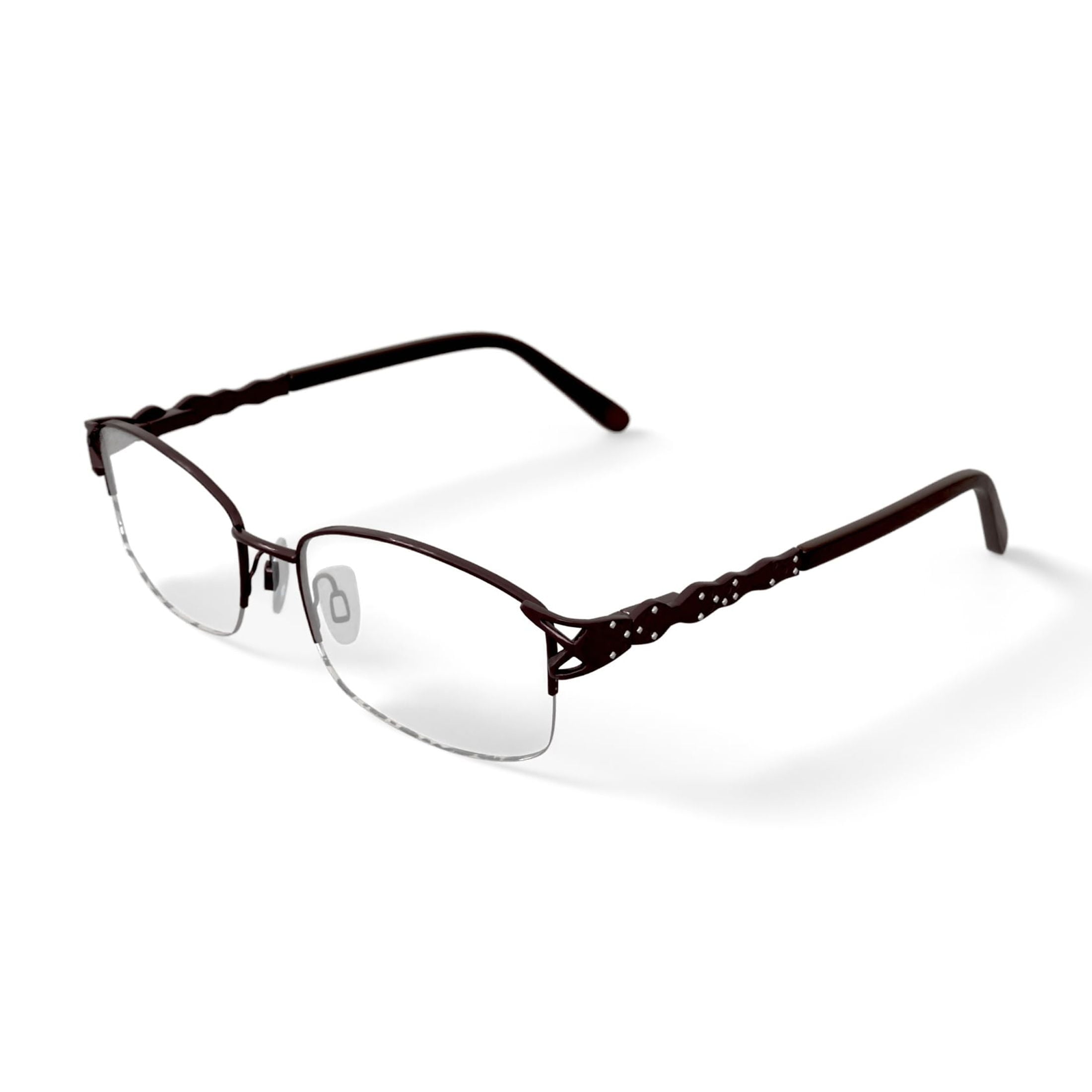 Women's BR60 Square Prescription Eyeglasses with Case, Beige