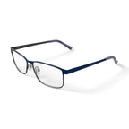 TiFlex Men's T1708 Rectangular Rectangular Prescription Eyeglasses with Case, Navy/Gunmetal