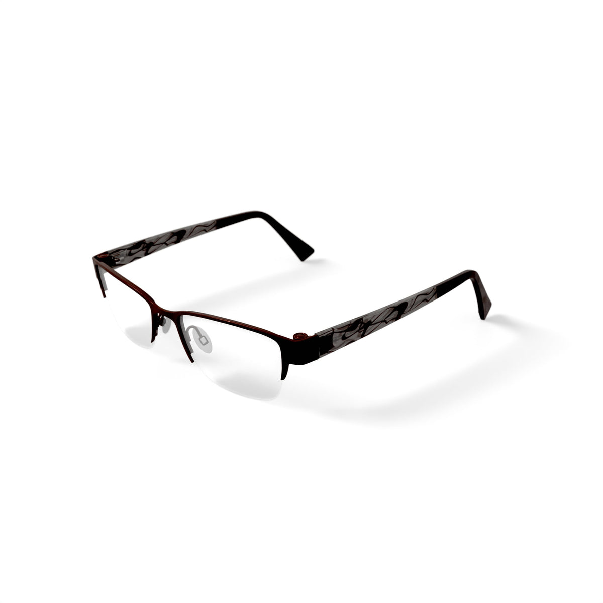 Womens EC326 Square Prescription Eyeglasses with Case, Red