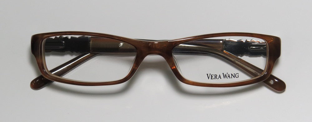 NEW VERA WANG V083 WOMENS/LADIES DESIGNER FULL-RIM SUN SUEDE FRAME DEMO LENSES 50-16-130 FLEXIBLE HINGES EYEGLASSES/EYE GLASSES