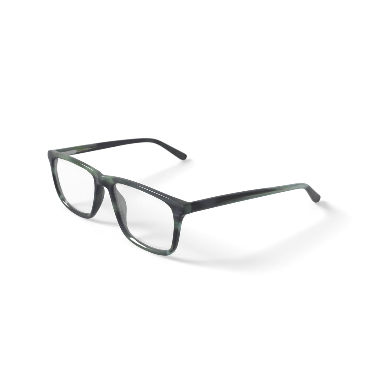 Men's MC005 Nate Square Prescription Eyeglasses with Case, Green Tortoise