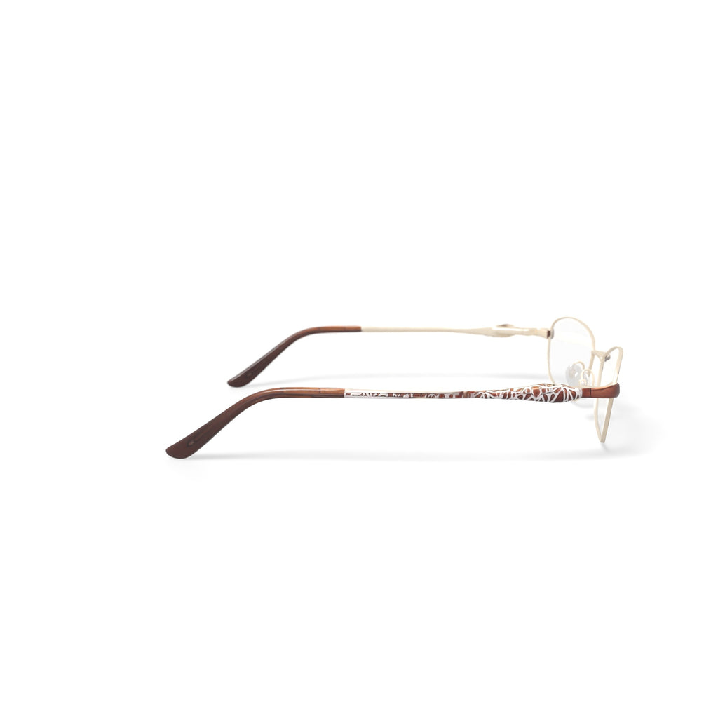 Womens S3209 Oval Prescription Eyeglasses with Case, Brown