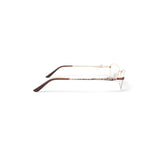 Womens S3209 Oval Prescription Eyeglasses with Case, Brown