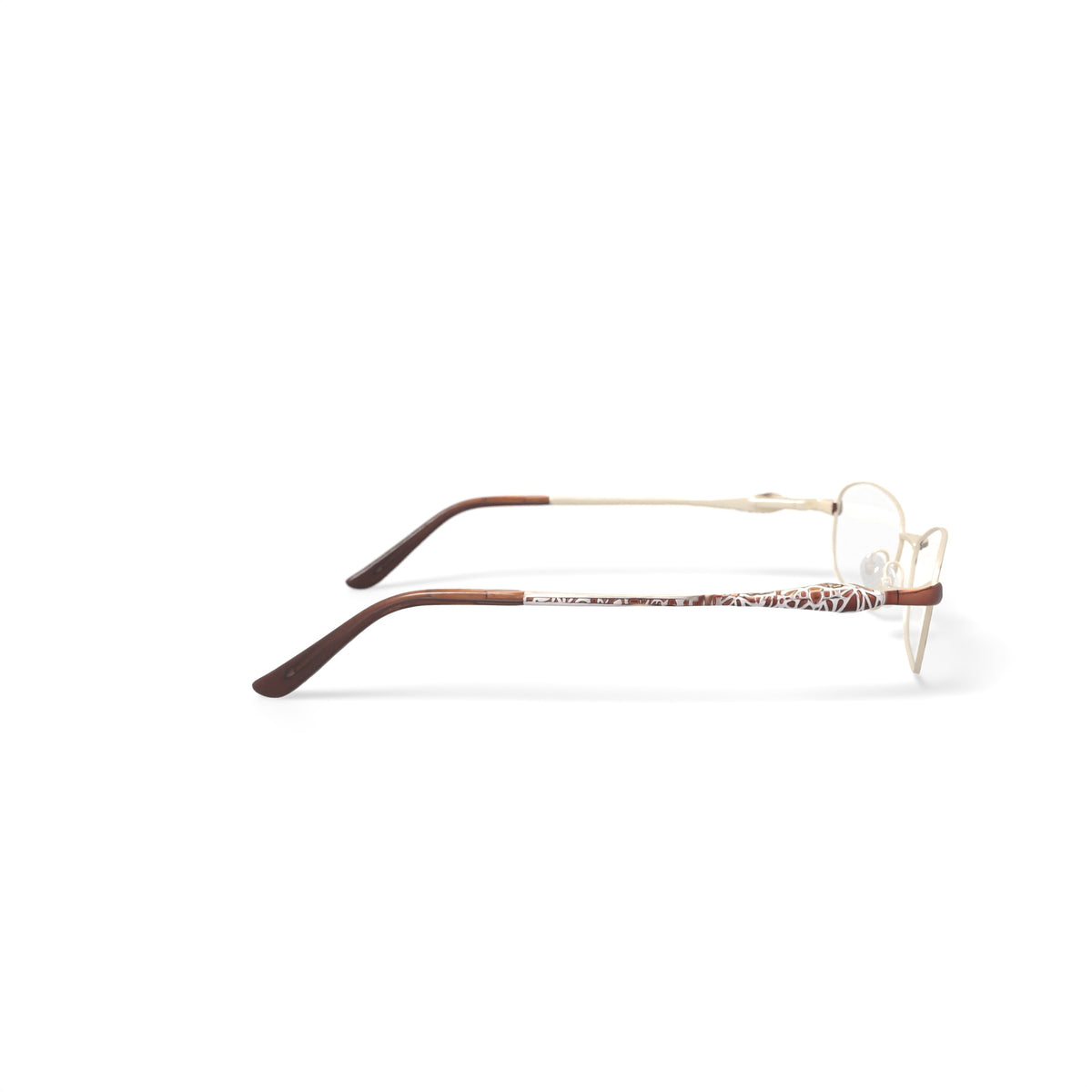 Womens S3209 Oval Prescription Eyeglasses with Case, Brown