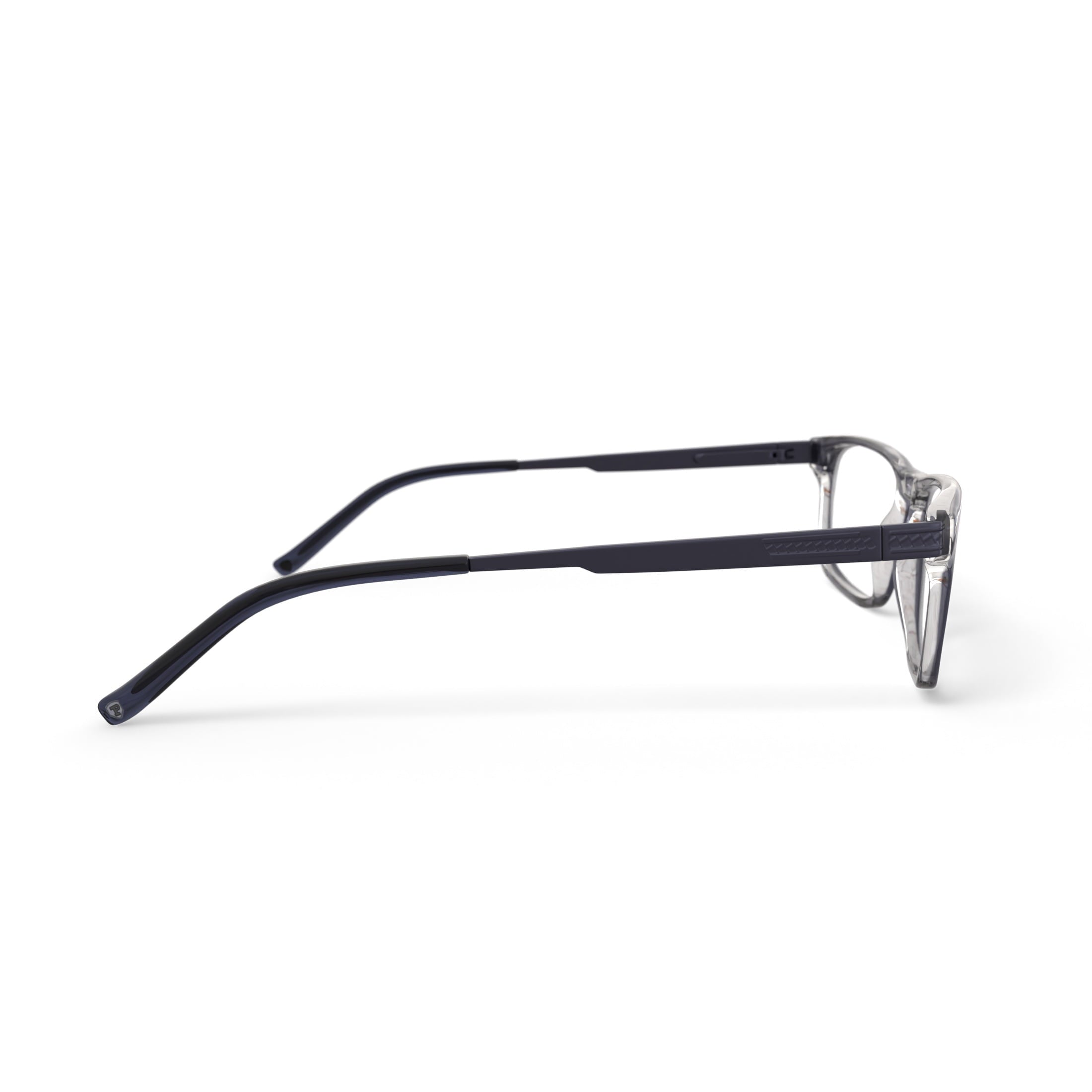 Men's HV720 Rectangular Prescription Eyeglasses with Case, Grey Crystal