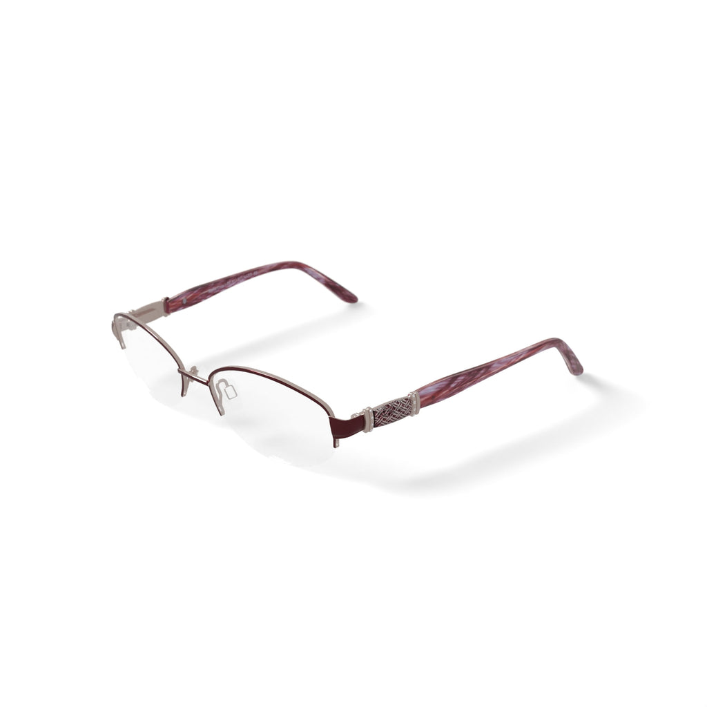 Women's BR68 Oval Prescription Eyeglasses with Case, Burgundy
